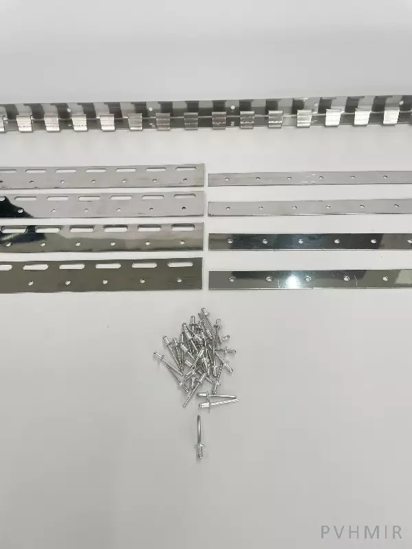 Крепеж для ПВХ завесы - гребенка и пластины 300мм нерж